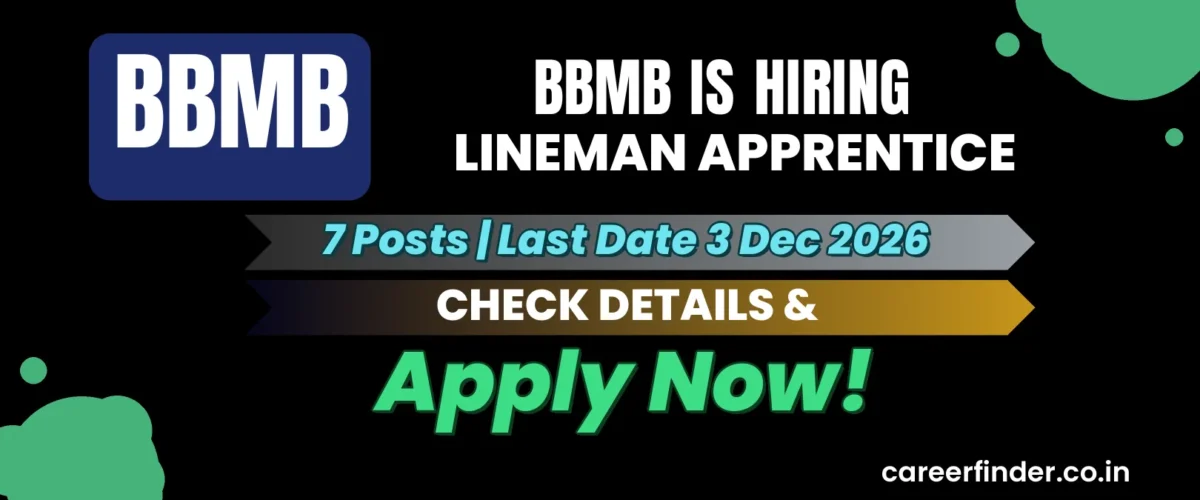BBMB Lineman Apprentice Recruitment 2026 | 7 Posts | Apply Now
