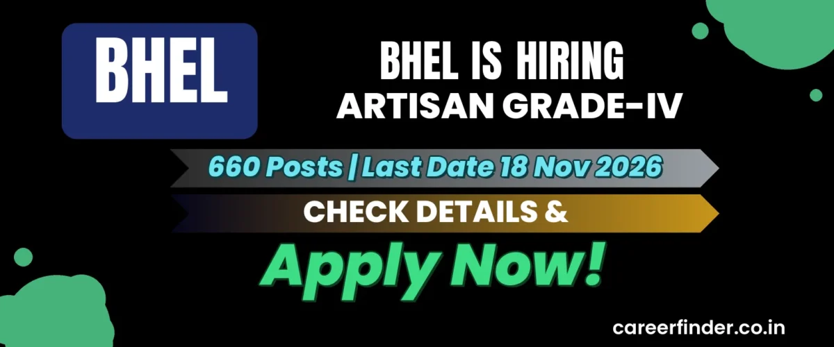 BHEL Artisan Grade-IV Recruitment 2026 | 660 Posts | Apply Now