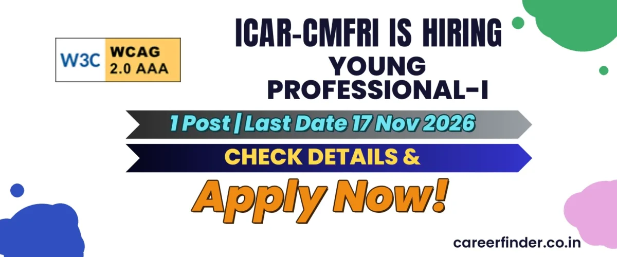 ICAR-CMFRI Young Professional-I Recruitment 2026 | 1 Post | Apply Now