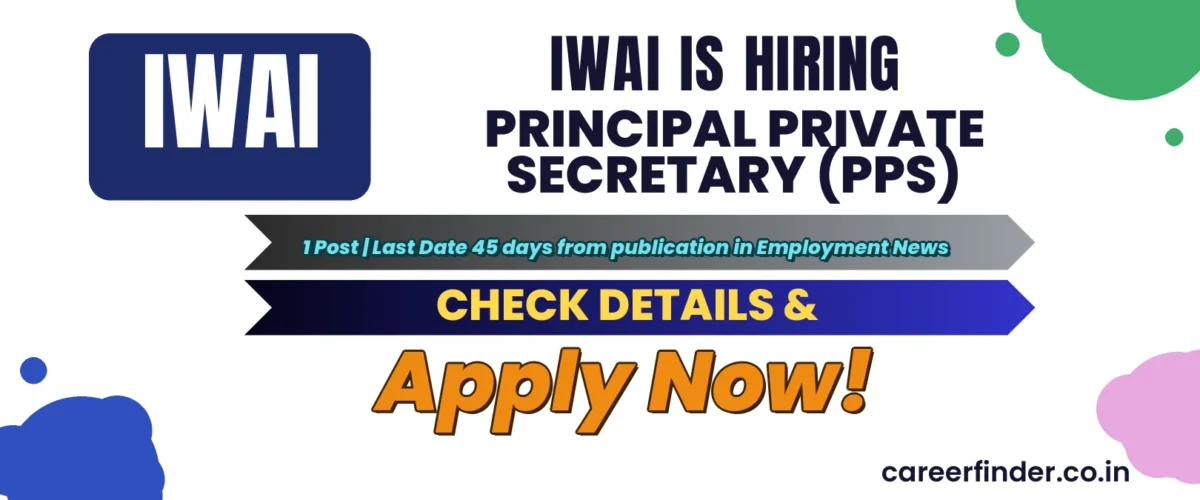 IWAI Principal Private Secretary (PPS) Recruitment 2026 | 1 Post | Apply Now