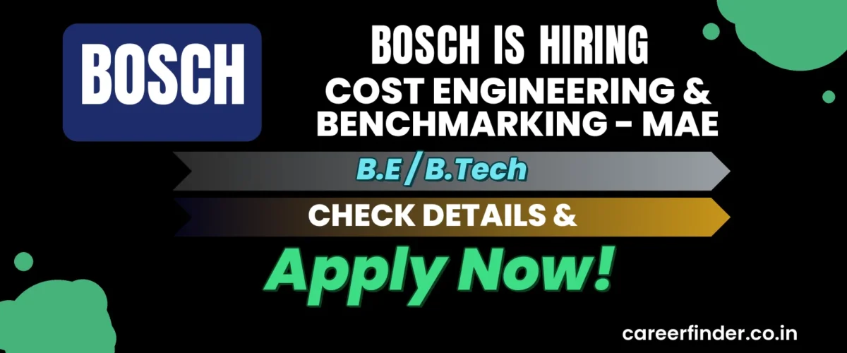 Join As Cost Engineering & Benchmarking - MAE At Bosch | Apply Now