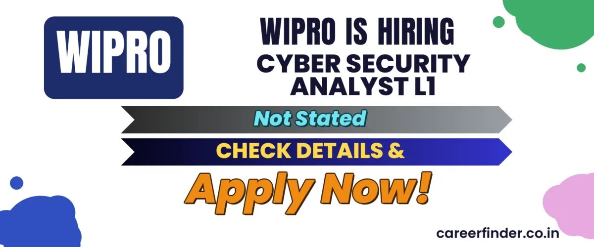 Join As Cyber Security Analyst L1 At Wipro | Apply Now