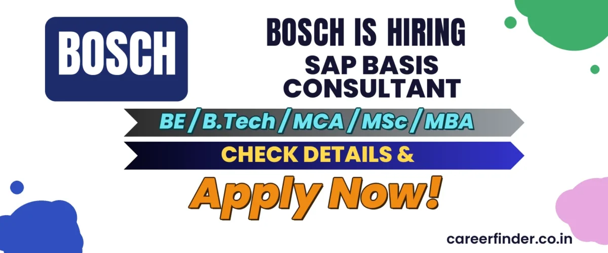 Join As SAP Basis Consultant At Bosch | Apply Now