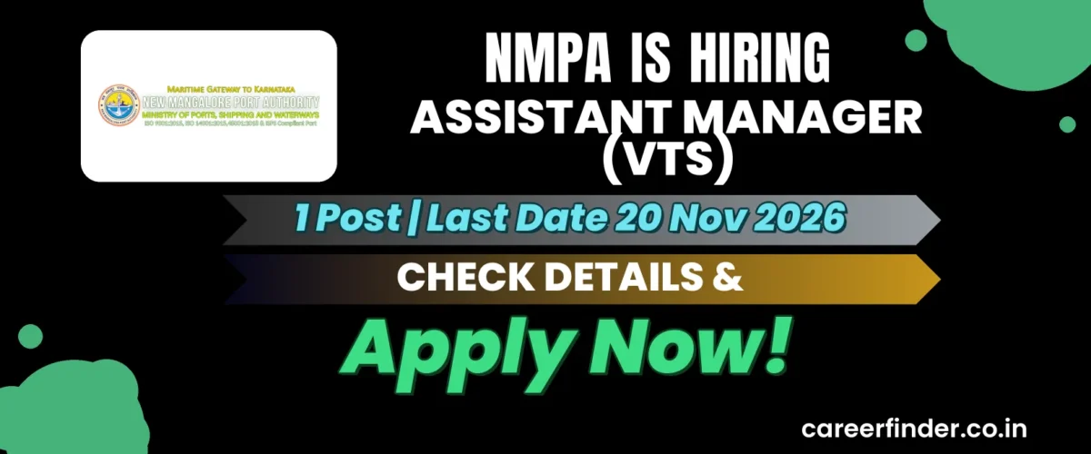 NMPA Assistant Manager (VTS) Recruitment 2026 | 1 Post | Apply Now