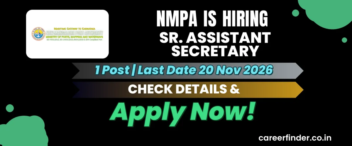 NMPA Sr. Assistant Secretary Recruitment 2026 | 1 Post | Apply Now