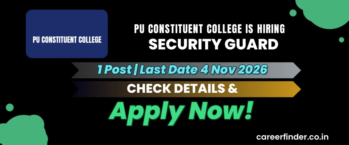 PU Constituent College Security Guard Recruitment 2026 | 1 Post | Apply Now