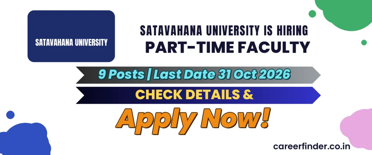 Satavahana University Part-Time Faculty Recruitment 2026 | 9 Posts | Apply Now